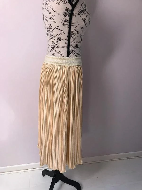 💛 Gold pleated skirt – Majolica – Size S – Very good condition – photo 5